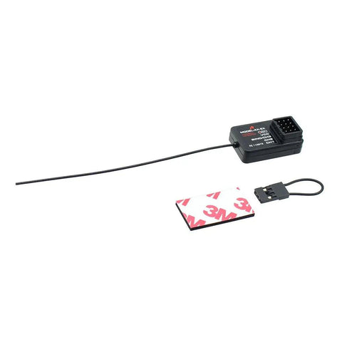 3 Channel 2.4G Anti-Jamming RC Transmitter With Receiver For RC Cars And Boats, shows receiver unit and components on white background