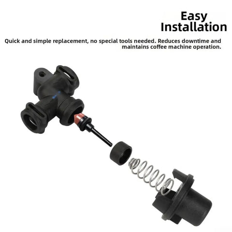 Three Piece Replacement Kit With Copper Bolts And Silicone Sleeves In Black And Red For Coffee Machines Replacement Internal Assembly Parts For Easy Maintenance And Reliable Fit, exploded view