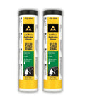 Front view of two cartridges of Premium Multi Purpose Lithium Complex Grease NLGI Two With Three Percent Moly For High Temperature Extreme Pressure Performance Thirteen Point Seven Ounce Cartridge Pack Beefed Up Heavy Duty Machinery Lubricant Two Pack.