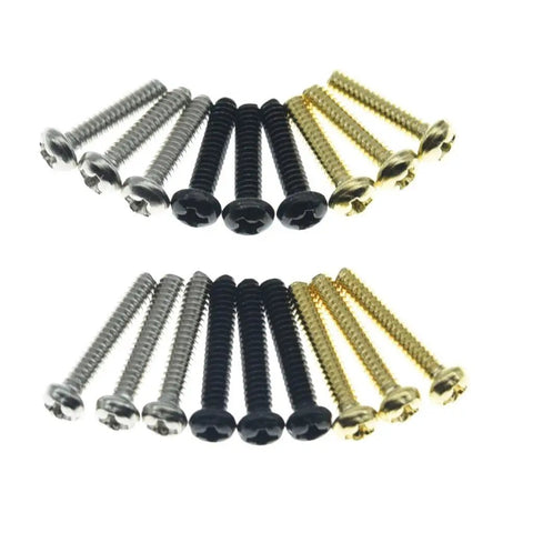 Top Shelf 20 Pack Stainless Steel Phillips Head Pickup Screws With Springs For Strat Tele Models Nickel Single Coil Mounting Hardware assortment