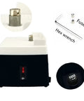 Super Handy Portable Mini Glass Grinder Machine That Packs A Punch Perfect For Diy Stained Glass Diamond Ceramic And Shell Art Projects With Powerful Motor Auto Water Fill And Free Grinder Bits Included, showing fuse and hex wrench.