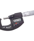 Electronic Micrometer With SPC Output, IP67 Waterproof, Satin Chrome Finish, Carbide Measuring Faces, LCD Display, 0-1 Inch Range, 0.00005 Inch Resolution, Rugged Pro Grade Gauge for Mechanics and DIYers