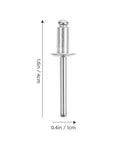 Heavy Duty Aluminum Blind Rivet Kit With Flange Flat Head Open End Long 140-Piece Assortment single rivet dimensions