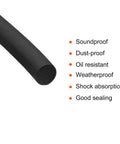 Tough As Nails EPDM Foam Rubber Seal Strip 4mm X 10 Meters round profile with black color, demonstrating soundproof and weatherproof properties.