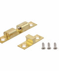 Double Ball Tension Roller Catch Latch For Cabinet Doors, Adjustable Solid Brass Door Stopper In Gold Tone with screws