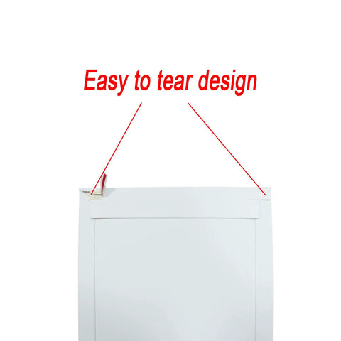 Rigid Mailers 30 Pack 9.5 x 12.5 Inches White Self Seal Stay Flat Bulk Cardboard No Bend Mailers showing easy tear design