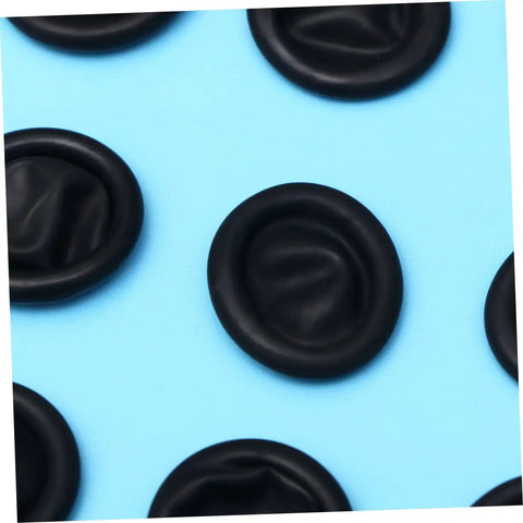 Boss Level Black Antistatic Finger Covers Straight Up Sweat Resistant Cotton Workshop Sleeve Guards close-up on blue background