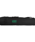 Black durable metal detector carry bag for fully assembled Garrett metal detector, 50 inch length, leather-like exterior, zip pockets.