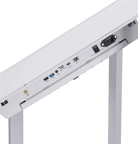 Back view of Knockout Touchscreen Digital Signage Kiosk Runs Android 11 With Wifi Bluetooth Integration ports and connections.