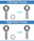 1/2 Inch Self Aligning Ball Joint Rod End Kit with Jam Nuts Lh Rh Thread showing left and right hand threaded rod ends and lock nuts.