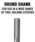 Round shank of Five Eighths Inch Carbide Tipped Taper Length Drill Bit DWDTL Series for versatile tool holding.