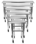 Stainless steel work tables with 4 Inch Work Table Caster Wheels With Locking Brakes For Stainless Steel Prep Tables Expanding Stem Casters Set Of 4