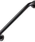 Built Tough Sixteen Inch Oil Rubbed Bronze Shower Grab Bar Wall Mounted Rustproof Stainless Steel Bathroom Safety Rail side view with anti-slip grip