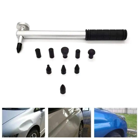 Pro Gear Legit Auto Dent Removal Kit For Paintless Ding And Hail Damage Knockout DIY Car Panel Puller Tool includes puller pen and various tips.