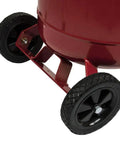 Rock Solid 20 Gallon Portable Air Compressor With Oil Free Twin V Cast Iron Pump wheels for easy maneuverability.