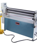 Heavy Duty 220V 2HP Single Phase Power Plate Roller for 14 Gauge Sheet Metal Electric Metal Rolling Machine with control panel.