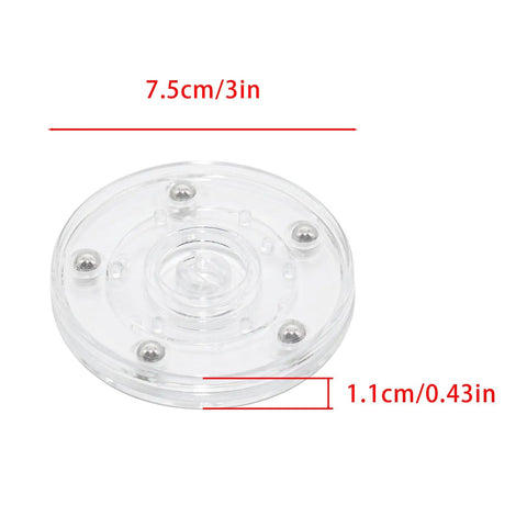 Top Tier Heavy Duty 3 Inch Clear Acrylic Lazy Susan With Hella Smooth Swivel Bearings for easy organization, 3 inch clear plate.