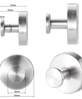 Heavy Duty Stainless Steel Suction Cup Hook Locks Bombproof To Smooth Surfaces and Makes A Sweet Spot For Bathroom Storage, 45mm diameter.
