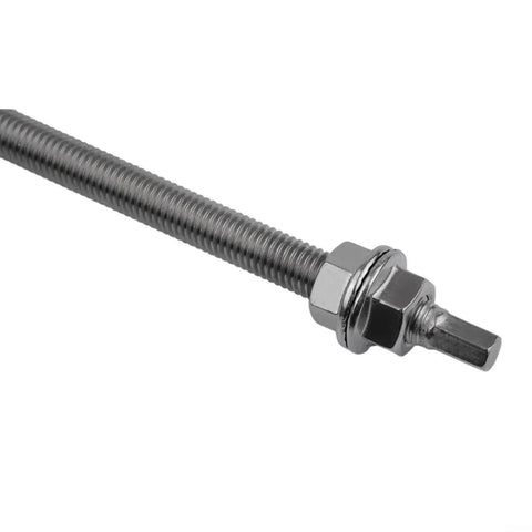 Close-up of M10 Hanger Bolts Kit With EPDM Seal For A2 Stainless Locking Nut And Adapter For Solar Panel Roof Mounting System Silver 250mm