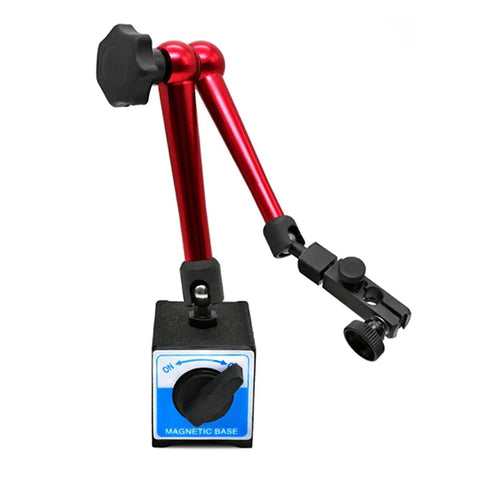 350mm Universal Dial Indicator With Magnetic Stand Base, 0-0.8mm Range, 0.01mm Resolution, Test Comparator Kit For Motorcycle Repair, Machining, Precision Alignment, Runout And Flatness Checks, red arm magnetic base
