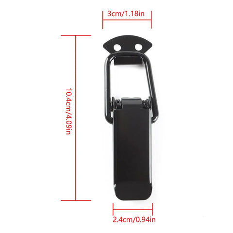 Heavy Duty Car Bumper Release Hook Clips Kit For Trunk Universal Fasteners Durable Hasp Clip Set For Front And Rear Bumpers Easy Install No Fuss Trunk Release Keeps Bumpers In Place, 10.4cm black clip