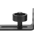 Side view of Beefy Black Carbon Steel Barn Door Guide Rail For Sliding Doors, Anti Rust And Anti Deformation Floor And Wall Bottom Guide Rail.