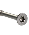Close-up view of Badass Premium 14 X 5 Inch Type 316 Marine Grade Stainless Steel Wood Screws T27 Flat Head.