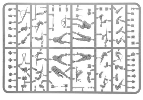 30 Piece Mid To Late War Waffen-SS Grenadiers Plastic Miniatures sprue for Bolt Action WW2 tabletop gamers with diverse weapon parts