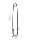 Big Heavy Duty Black Safety Pins Pack Of 50 For Scarves Hats And Crafts With Super Strong Lock And Super Smooth Opening showing a single oversized pin.