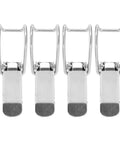 Four Beefy Heavy Duty Locking Hasp Kits in stainless 201 with iron plating and secure locking tongue, ideal for machinery and luggage.