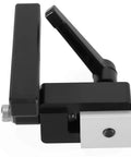 Top Notch Portable Woodworking T Track Limiter Stop Saw Guide For Miter Saws And Planers with black lever and aluminum stop.