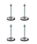 Game Changer Four Pack Heavy Duty Threaded Leveling Feet With Adjustable Height Black Carbon Steel Legs for stability on furniture.