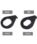 12 Pack M8 M10 Bike Wheel Hub Hook Washers showing 6 pcs M8 and 6 pcs M10 for front and rear wheels, corrosion resistant metal