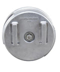 Tie Wire Reel for 12 to 18 Gauge Wire, Lightweight Aluminum Construction, Made in USA, circular back view with mounting bracket