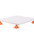 Painters Pyramid Stands 20 Pack for Canvas Elevation and Pouring, white canvas elevated on orange pyramid stands