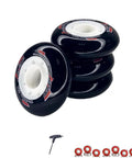 4 Pack Inline Skate Wheels 72mm 76mm 80mm 82A PU Premium Wheels With ABEC 9 Bearings For Adults And Kids Indoor Outdoor Set Black