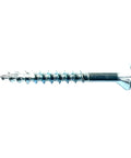 Built Different Type 17 Point Wood Screws With Sharp Nibs 120 Pack Flat Head Zinc Coated Steel Fasteners, close-up view of a screw.