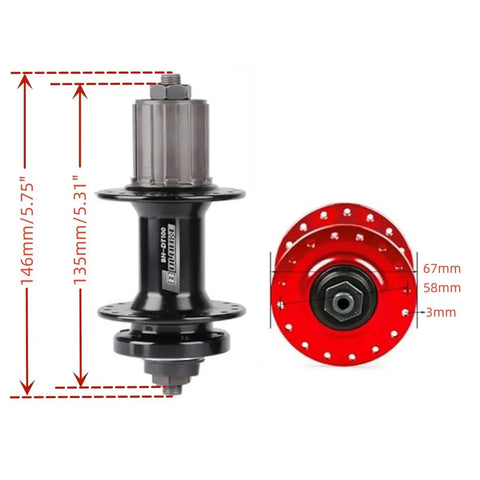 32H Beefy Aluminum Alloy Rear Hub With Quick Release For 135mm Frames 6 Bolt Disc Brake Compatible 32 Holes Fits 7 11 Speed Cassette Blue