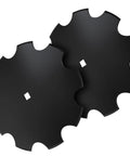 Four Pack Eighteen Inch Notched Harrow Disc Blades For Seven Eighth Or One Inch Square Axles With 3.5mm Shims, side view