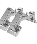 Hidden Concealed Door Hinges with 170 Degree Large Angle for Easy Operation, 2 Pack with Screws, shown in steel construction.