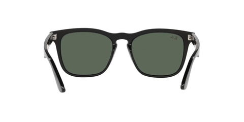 Front view of Steve Low Bridge Fit Square Sunglasses For Unisex Black And Dark Green Nylon Frame With 54mm Lenses RB4487F