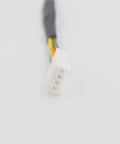 Close-up of Two Pack 4 Pin PWM Fan Speed Reduction Cable for Quiet Cooling showing connector and color-coded wires.