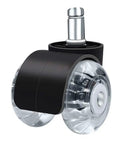Five Piece Rock Solid Office Chair Caster Wheels With Universal Replacement Furniture Casters Boasting Silent Roll Pu Tread close-up view.