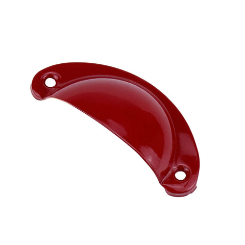 Red Cup Pulls Shell Style Cabinet Handles 6 Pack Iron With Spray Painted Finish 81x35x18mm 65mm Hole Spacing for cabinets