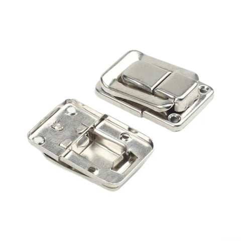 Small Nickel Toggle Latches, 38x25mm heavy duty iron hasp locks for securing gear, pack of six for DIY projects.