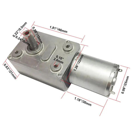 12V 30RPM DC Worm Gear Motor JGY370 All Metal Gears Self Locking Turbine Reducer With High Torque 6kgcm Durable Aluminum Housing