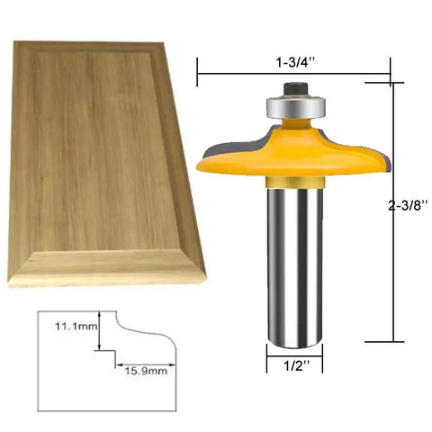 12 Inch Shank Router Bit Set For Doors And Drawers Edging, 4 Piece Pro Miter Carbide CNC Woodworking Bits For Cabinets Rails And Stiles, Includes Storage Box