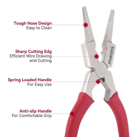 Pro 8 Inch MIG Welding Pliers With Long Nose, Rust-Resistant, Anti-Slip Grip, Induction-Hardened Cutting Edge, Spring-Loaded For Easy Use