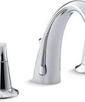 Alteo Two-Handle Widespread Bathroom Faucet With Polished Chrome Finish With Pop Up Drain And Lift Rod 4-1/2 Inch Spout Metal Drain Assembly