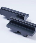 Self Centering Vise With Universal Jaws H90 Pro Beefy Grip Clamping Range 10 To 100mm Elevated Jaw Design Black For CNC Milling Woodworking And Metalworking close-up of jaws